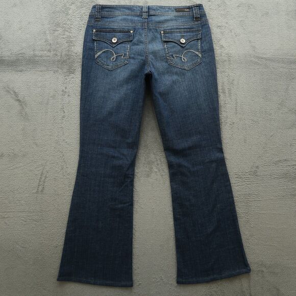 L.e.i. Jeans Junior's Size 13L Blue Mid-Rise Ashley Trouble Flare 31.5" Inseam - Picture 1 of 16